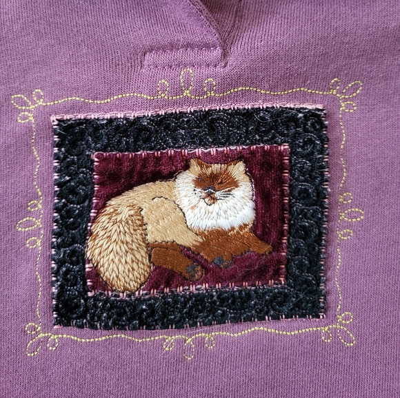 Vintage Embroidered Cat Shirt - Picture 2 of 10